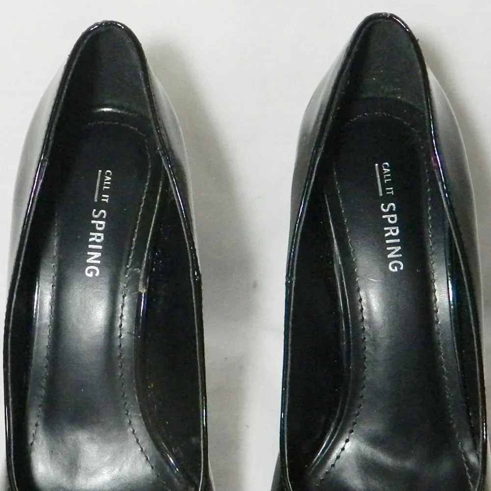 Call it Spring Black Patent Platform Pumps Sz 9